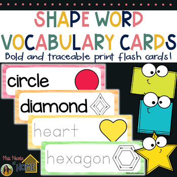 Preview of Shape Word Vocabulary and Shape Formation Flash Cards | Shape Word Wall Cards