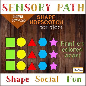 Colorful Floor Sensory Path Set Printable Hopscotch for Nursery
