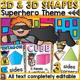 SUPERHERO CLASS DECOR: EDITABLE SHAPES: 2D AND 3D SHAPES