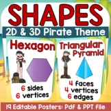 SHAPES: 2D AND 3D SHAPES EDITABLE POSTERS: PIRATE THEME