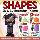 SHAPES: 2D AND 3D SHAPES EDITABLE POSTERS: ROCKSTAR THEME