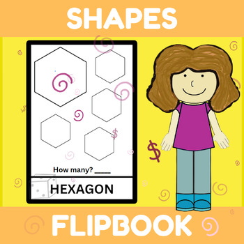 Preview of SHAPES FLIPBOOK (Heptagon, Octagon, Pentagon, Hexagon) Coloring and Counting