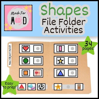 Preview of SHAPES- File Folder Activities | Matching, Real World Objects | Pre-K, K5, SPED
