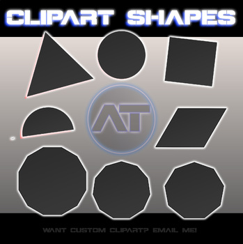 Preview of SHAPES GALORE - Clipart Pack - BLACK | By AlgoThink