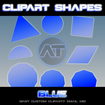 Preview of SHAPES GALORE - Geometry Clipart Pack - BLUE | By AlgoThink