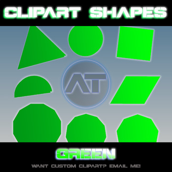 Preview of SHAPES GALORE - Geometry Clipart Pack - GREEN | By AlgoThink