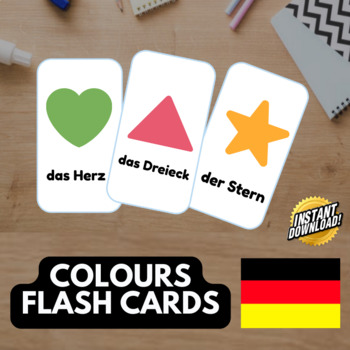 Preview of SHAPES GERMAN Edition (6 emoji pictures) • Montessori Cards • Flash Cards PDF