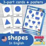 SHAPES IN ENGLISH· Montessori 3-part flashcards + SHAPES p