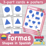 SHAPES IN SPANISH· Montessori 3-part flashcards + SHAPES p