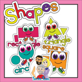SHAPES - Posters (up to A3) and clip art with labels (PNG)