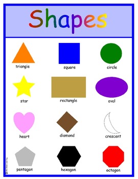 SHAPES - poster, matching, flashcards, and pre-writing by Little Stars