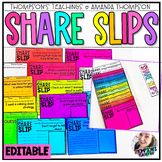 Parent Communication - Share Slips Editable - Positive Note Home