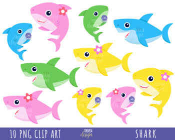 Shark Family Clipart Mama Shark Baby Shark Mothers Day By Terevela Design