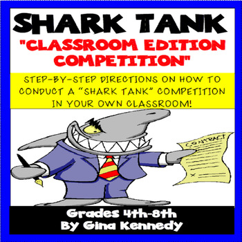 Preview of Invention "SHARK TANK" Classroom Competition, Step-By-Step Guide w/ Handouts