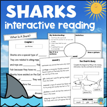 Preview of SHARKS Non Fiction Reading Comprehension Text Features Activity Shark Week
