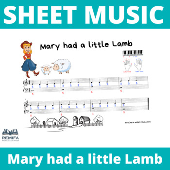 Preview of SHEET MUSIC Piano - Easy Mary had a little lamb - 4 versions included.