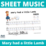 SHEET MUSIC Piano - Easy Mary had a little lamb - 4 versio