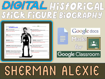 Preview of SHERMAN ALEXIE Digital Historical Stick Figure Biographies  (MINI BIO)