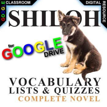 Preview of SHILOH Activity - Vocabulary 45-word Lists & Self-Grading Quizzes DIGITAL Naylor
