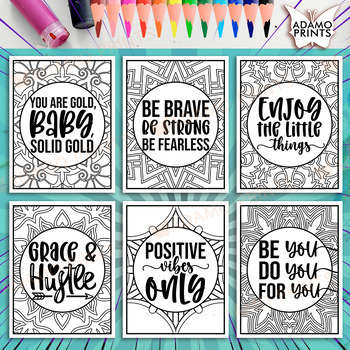 SHINE Inspiration Coloring Quotes Affirmations Growth Mindset Activities