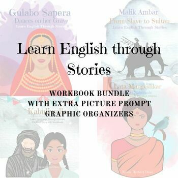 Preview of SHORT BIOGRAPHIES FROM INDIA (IN ENGLISH) BUNDLE with Scaffolded Organizers