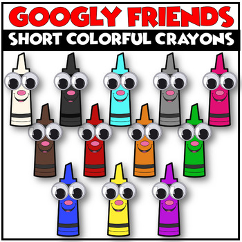 Crayons Clip Art in color and black and white by Dovie Funk