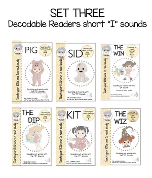 Preview of SHORT I SOUNDS DECODABLE BOOK PACK  7 books with parents guide
