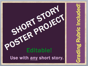 Preview of SHORT STORY PROJECT Poster Directions & Grading Rubric (any ELA short story!)