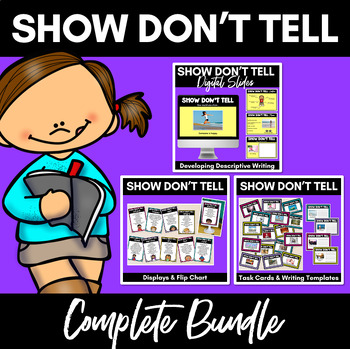 Preview of Show Don't Tell Descriptive Writing & Vocabulary Lessons & Activities-  BUNDLE