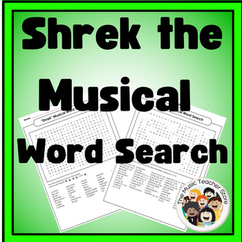 Preview of SHREK THE MUSICAL WORD SEARCH PUZZLE