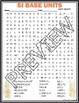 SI Base Units Activities Crossword Puzzle and Word Search TPT