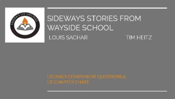 Preview of SIDEWAYS STORIES FROM WAYSIDE SCHOOL  NOVEL STUDY CHAPTERS 1-3