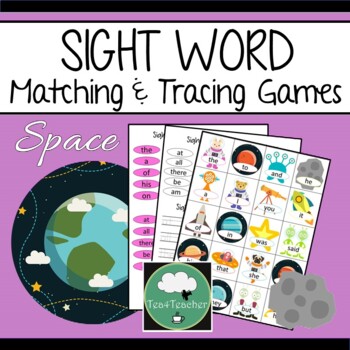 Preview of SIGHT WORD Activity SPACE Matching and Tracing SIGHT WORDS