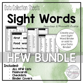 Preview of SIGHT WORD CHECKLISTS - Fountas & Pinnell: High Frequency Word List BUNDLE