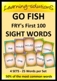 Sight Word Game - GO FISH - FRY's First 100/4 Sets/25 Word