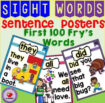 Preview of SIGHT WORD POSTERS FIRST 100 FRY'S WORDS