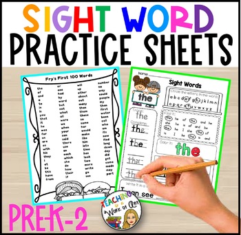 SIGHT WORD PRACTICE SHEETS by Teaching is a Work of Art | TPT