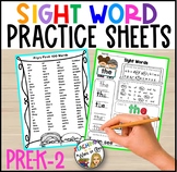 SIGHT WORD PRACTICE SHEETS