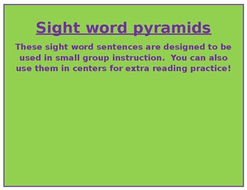 Preview of DISTANCE LEARNING SIGHT WORD FLUENCY PYRAMIDS