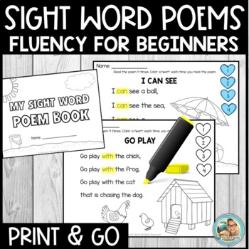 Preview of SIGHT WORD Poems for Kindergarten | First Grade