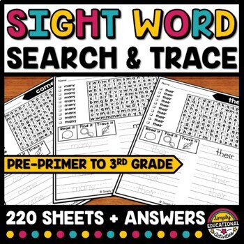 Preview of SIGHT WORD SEARCH & TRACE WORKSHEET PUZZLES MAY MORNING WORK SHEETS NO PREP