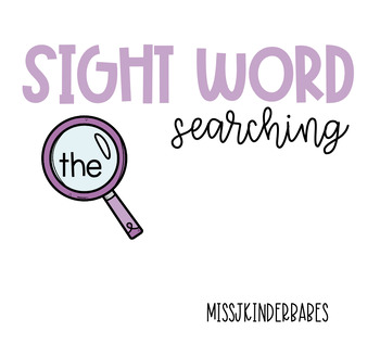 Preview of SIGHT WORD SEARCHING