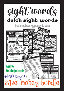 Preview of SIGHT WORD bundle of activities - kindergarten - dolch sight words