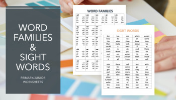 Preview of Sight Words & Word Family Handouts - Primary/Junior - Language and Literacy