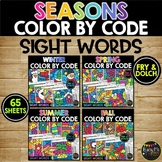 SIGHT WORDS Color By Code SEASONS BUNDLE High Frequency Wo