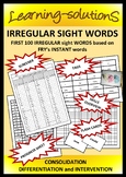 IRREGULAR SIGHT WORDS - First 100 of FRY'S 300  - Screener