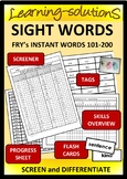 SIGHT WORDS - Fry's Instant Words 101-200 - Screening Pack