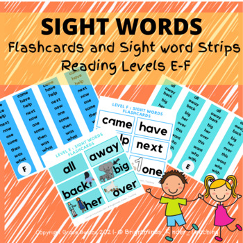 Preview of SIGHT WORDS with visuals EDITABLE {JAN RICHARDSON [LEVELS E&F] }