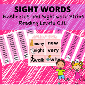 Preview of SIGHT WORDS with visuals EDITABLE {JAN RICHARDSON [LEVELS G,H,I +plus] }