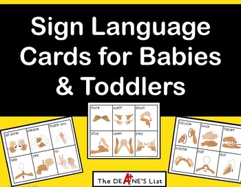 Preview of SIGN LANGUAGE CARDS for Babies & Toddlers, Printable Visual Support (SymbolStix)